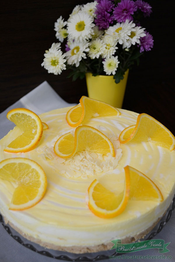 Cheesecake cu vanilie si portocale-5